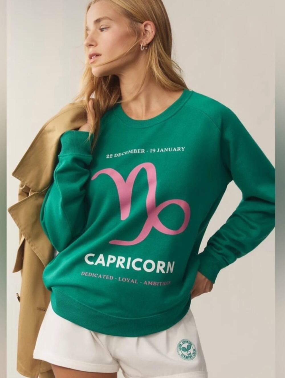ANTHROPOLOGIE x CATHERINE O'SULLIVAN Capricorn Zodiac Sweatshirt Sz M {YY45}